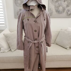 London Fog trench coat with detachable liner/hood